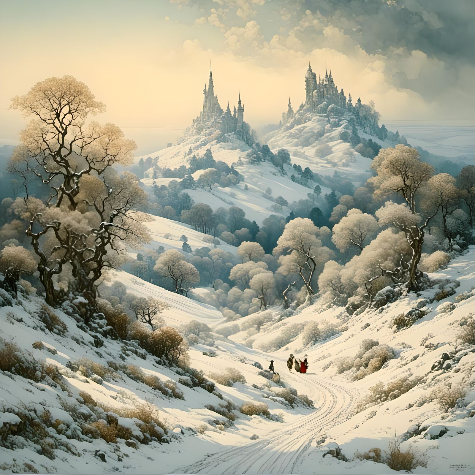 <lora:Victorian Fairies 1:1.0> <lora:PaubhariXL:1.0> winter ...