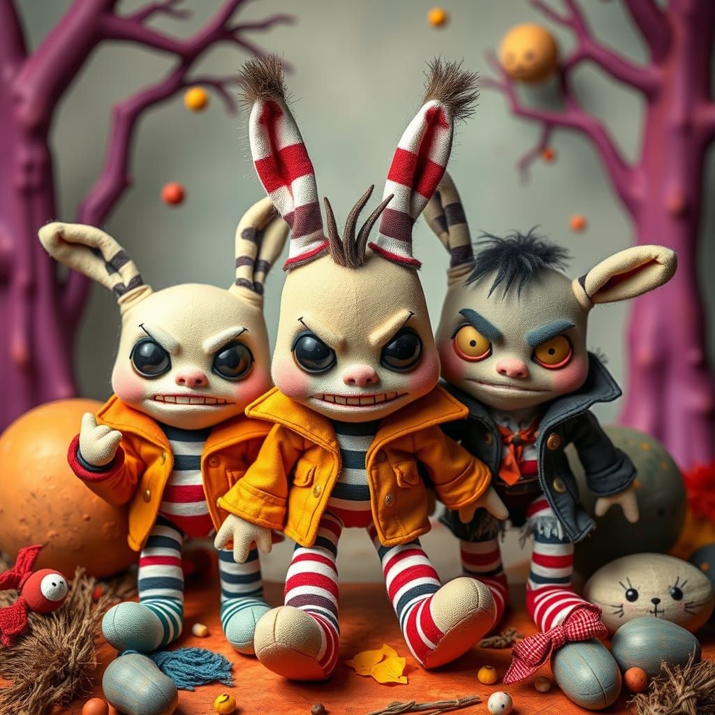 a mischievous twist on classic plush toys, turning cuddly friends into characters with a hint of trouble. ...  by @Simondir