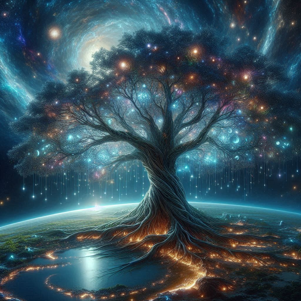 Ethereal Eden: The Cosmic Tree of Life