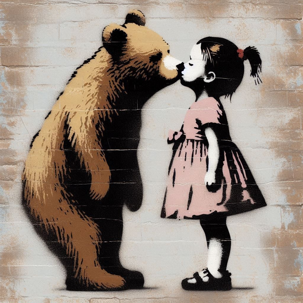 Kiss for the grown up Teddy bear