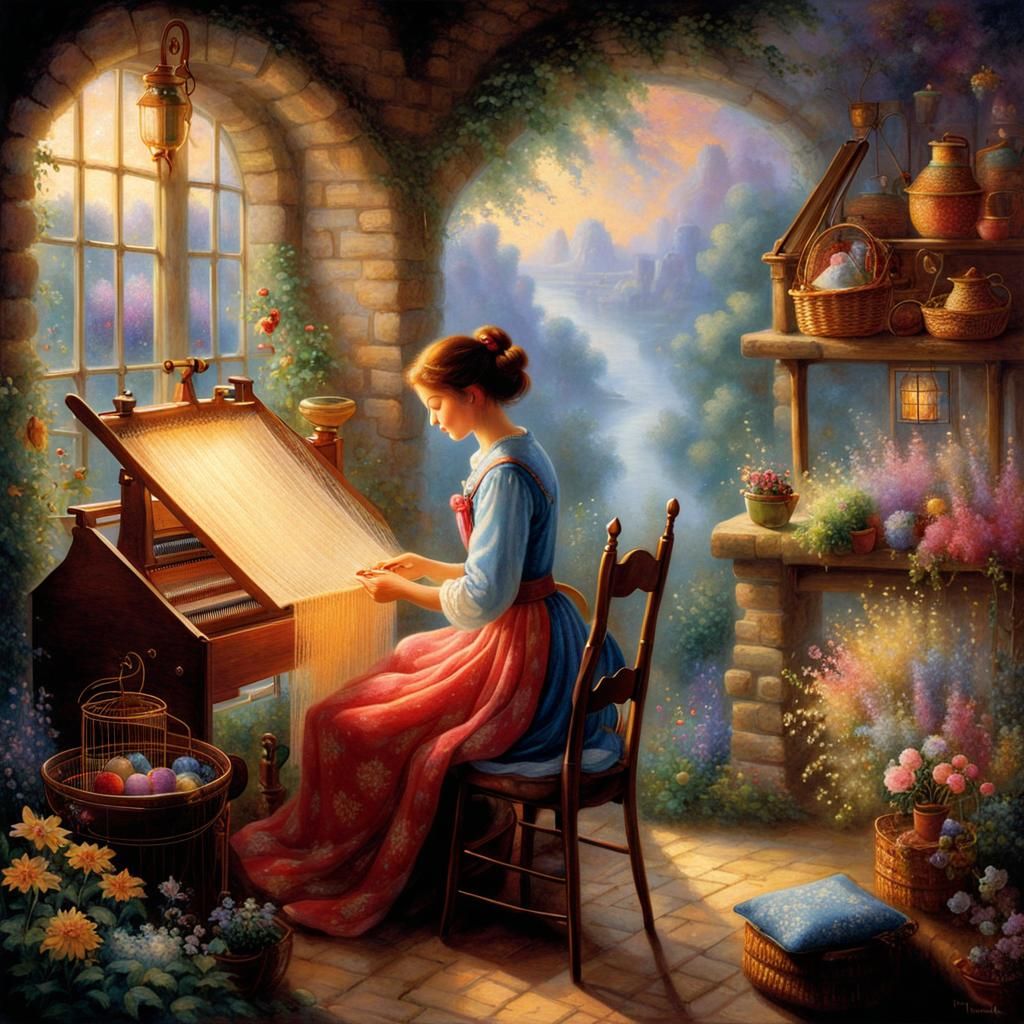 The weaver at the loom weaves the most beautiful dreams