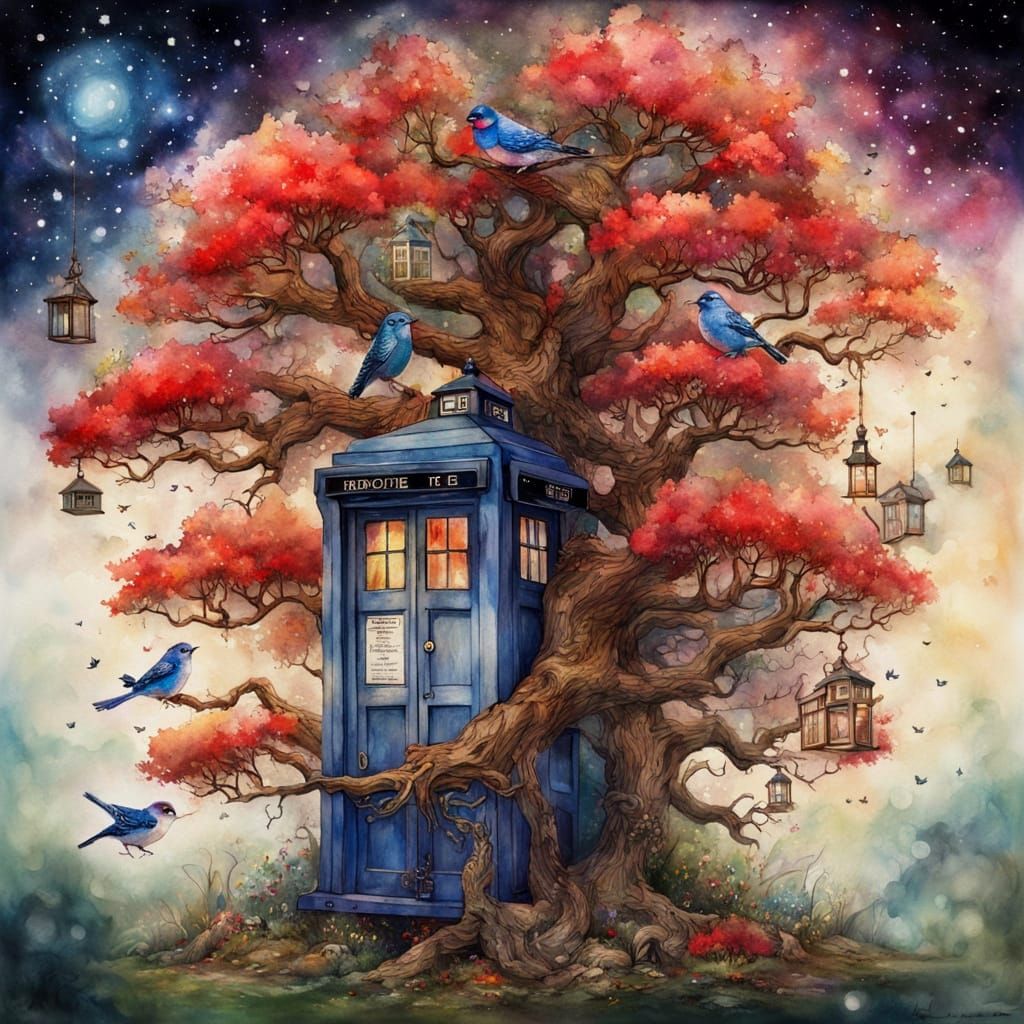 Tardis birdhouse. Bigger on the inside.  by @MssVoid