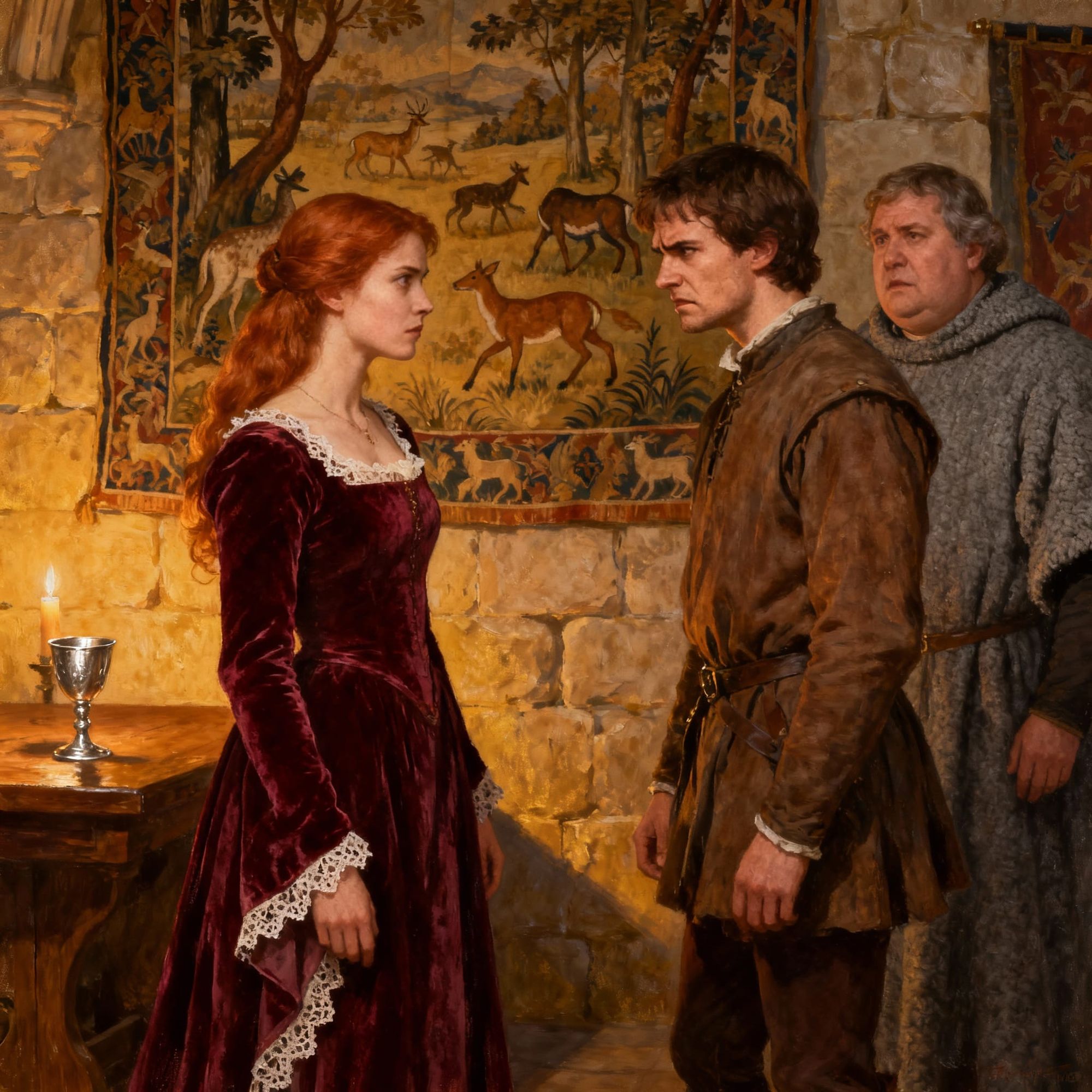 use the younger man in rich costume in the second picture to replace the younger man in the first image  - Start Image 1