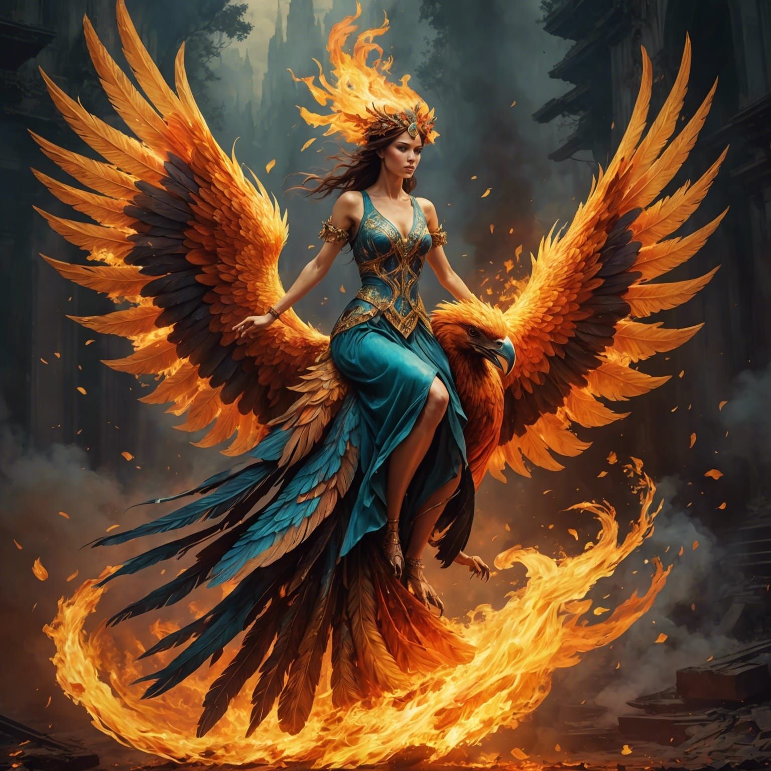 Flying with the Phoenix   by @Morning Dawn