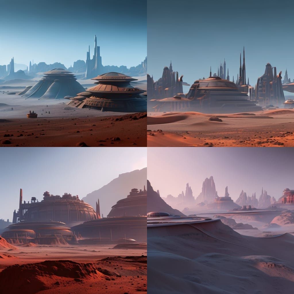 Sci fi mars city - AI Generated Artwork - NightCafe Creator