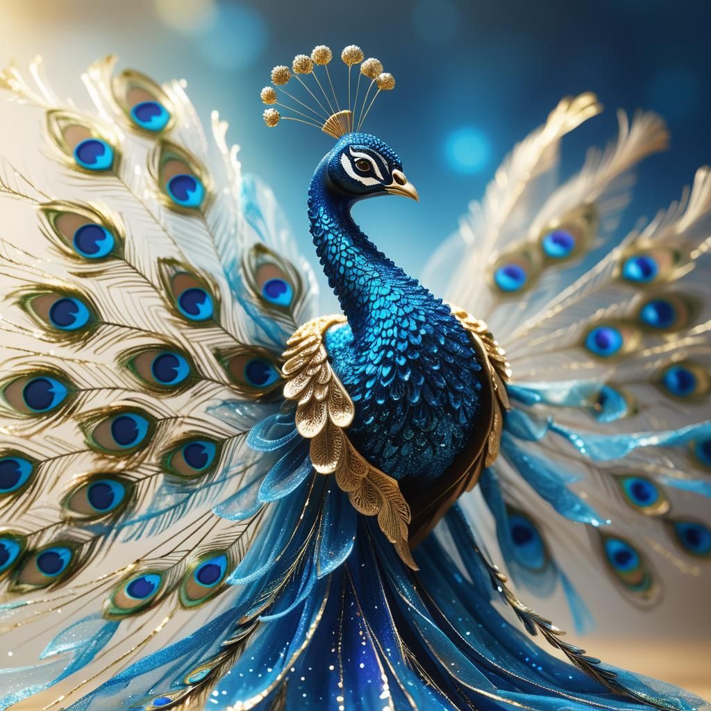Tulle peacock