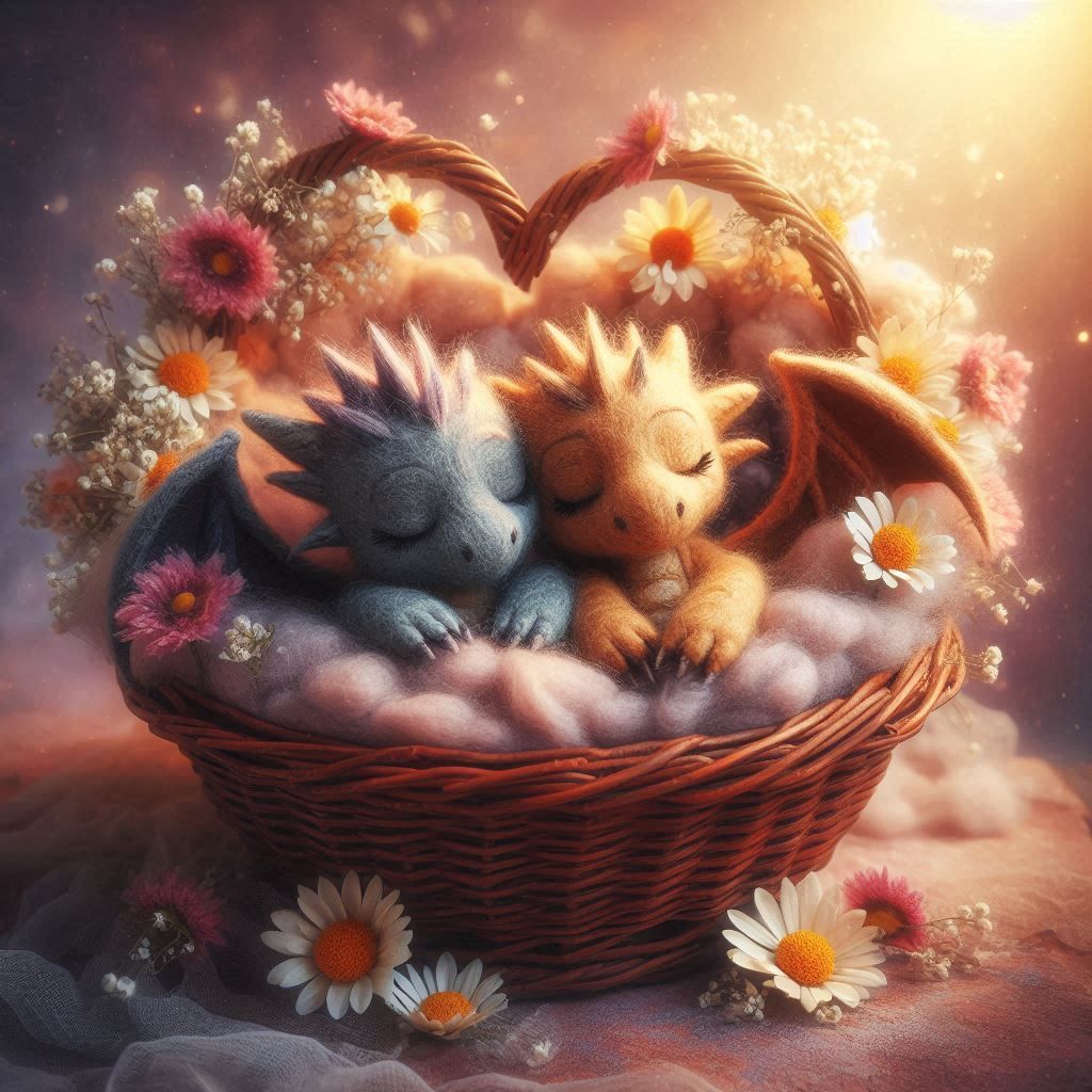 Felt Friends in a basket