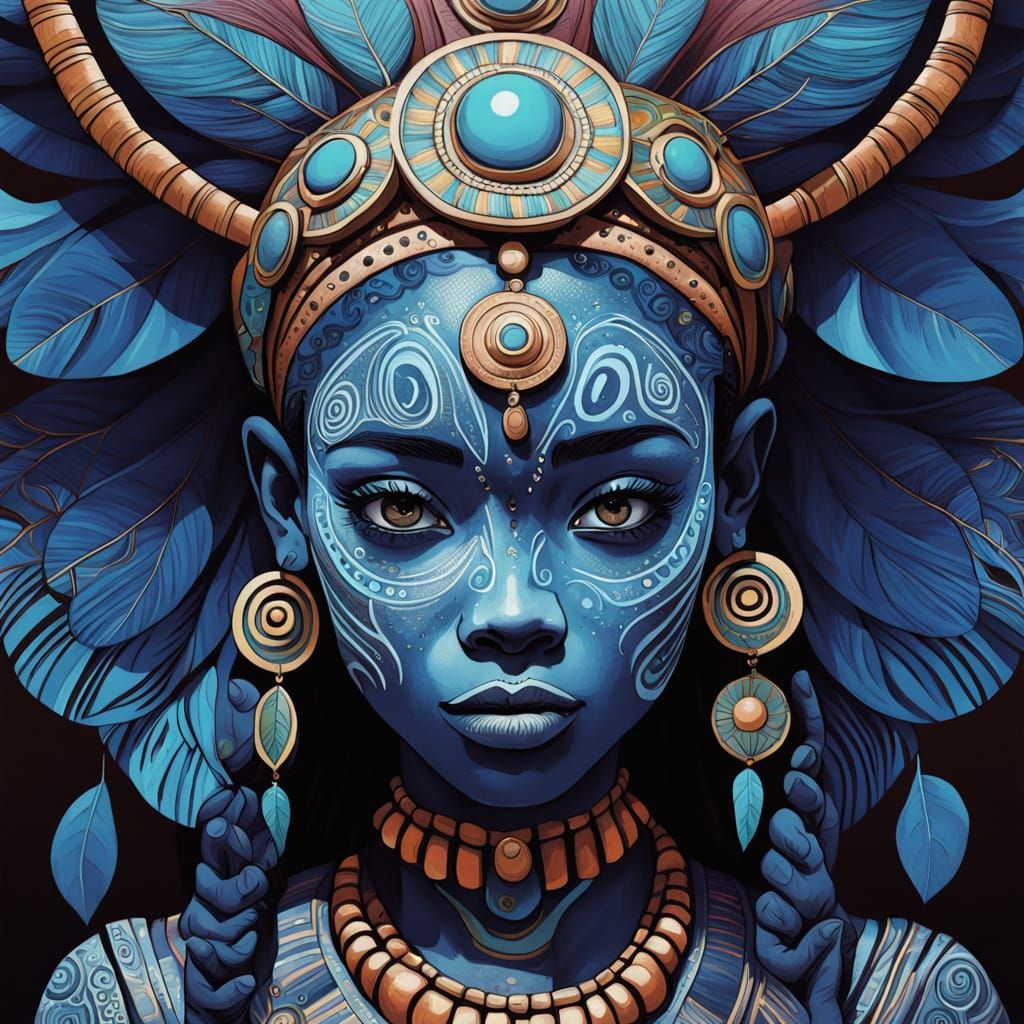 blue faces  by @Mrs Crispy