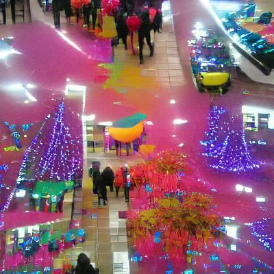 Shopping center in the New Year. colourful beautiful