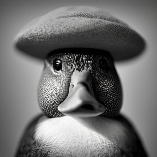 A duck with a hat undefined