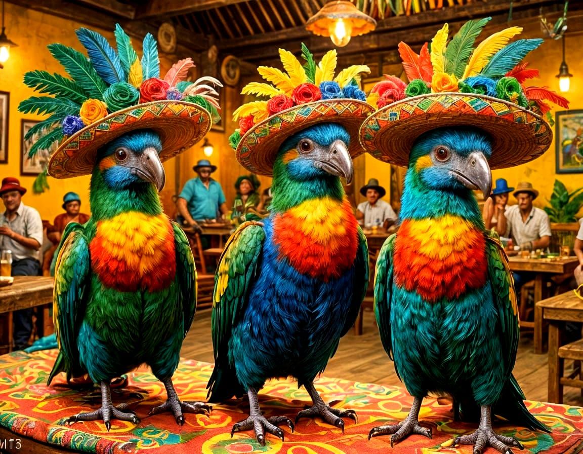 Three Birds of a Feather [Tres Pajaritas de un Plumaje]  by @DreamVoyager