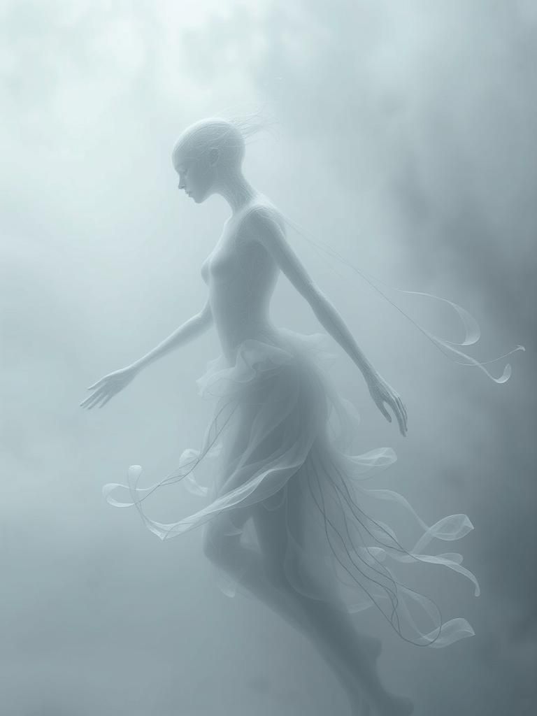 Ethereal Figures in Misty Dreamscape