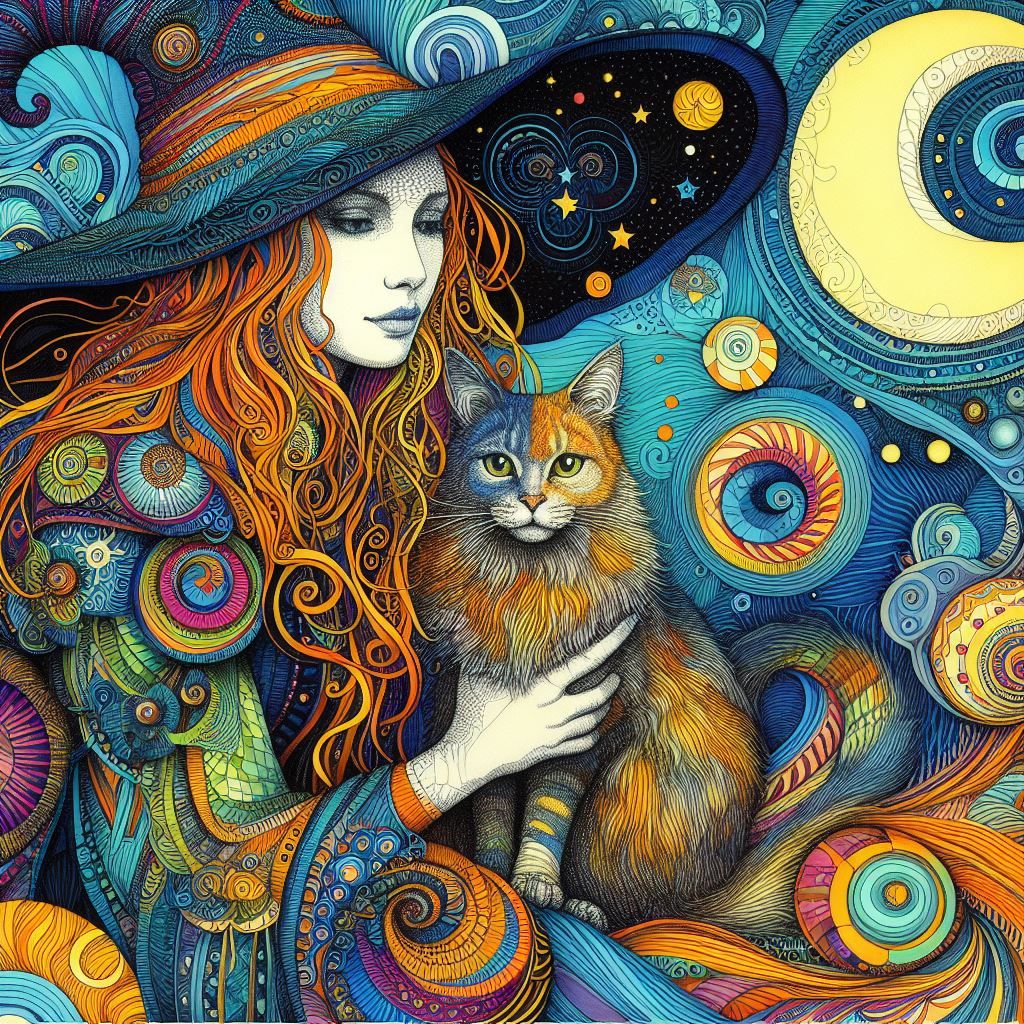 Witch and cat