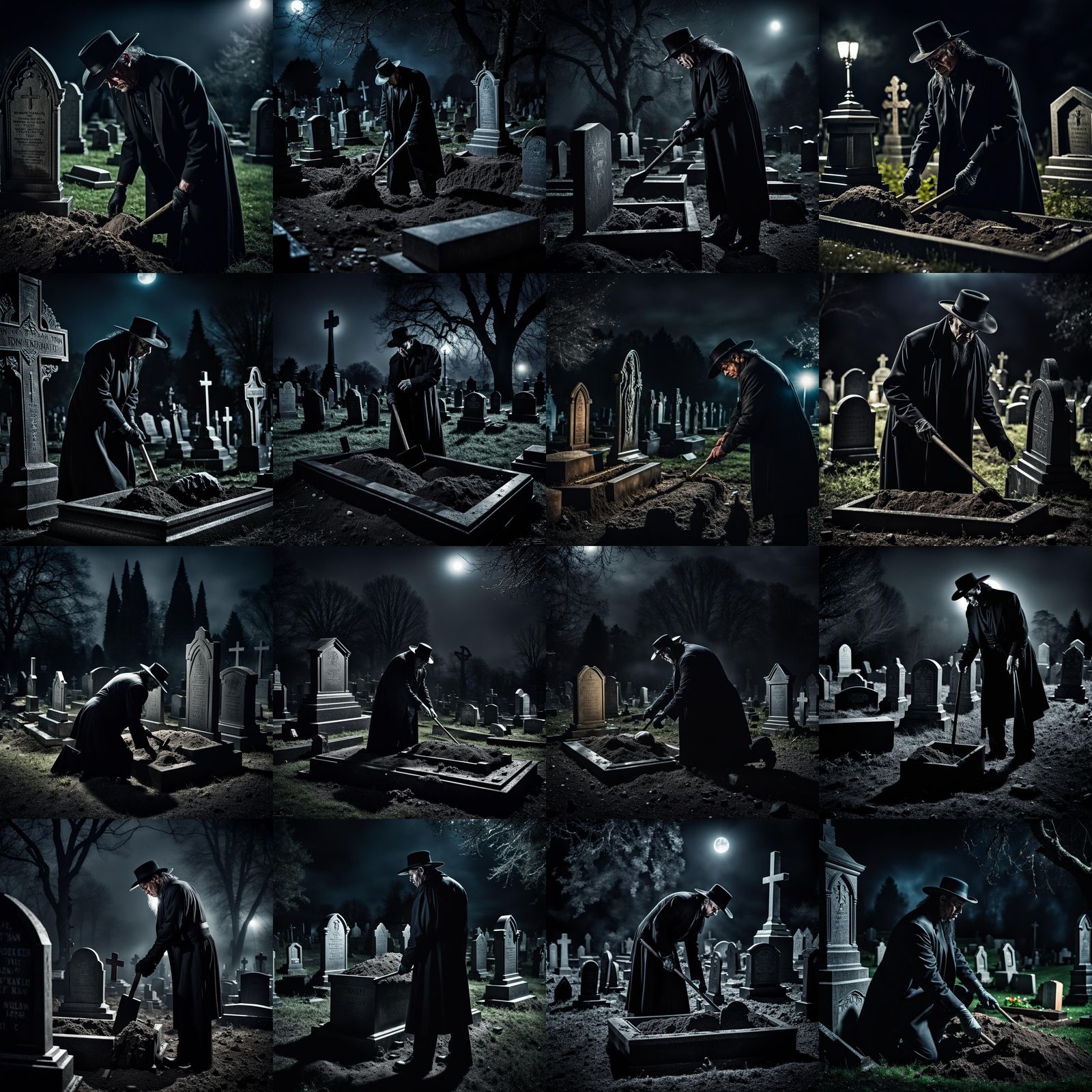 The undertaker Digging the grave of Tony Khan in a graveyard...