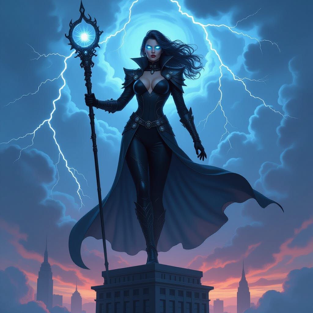 The Tempest: Weather Supervillain in Matte Painting Style