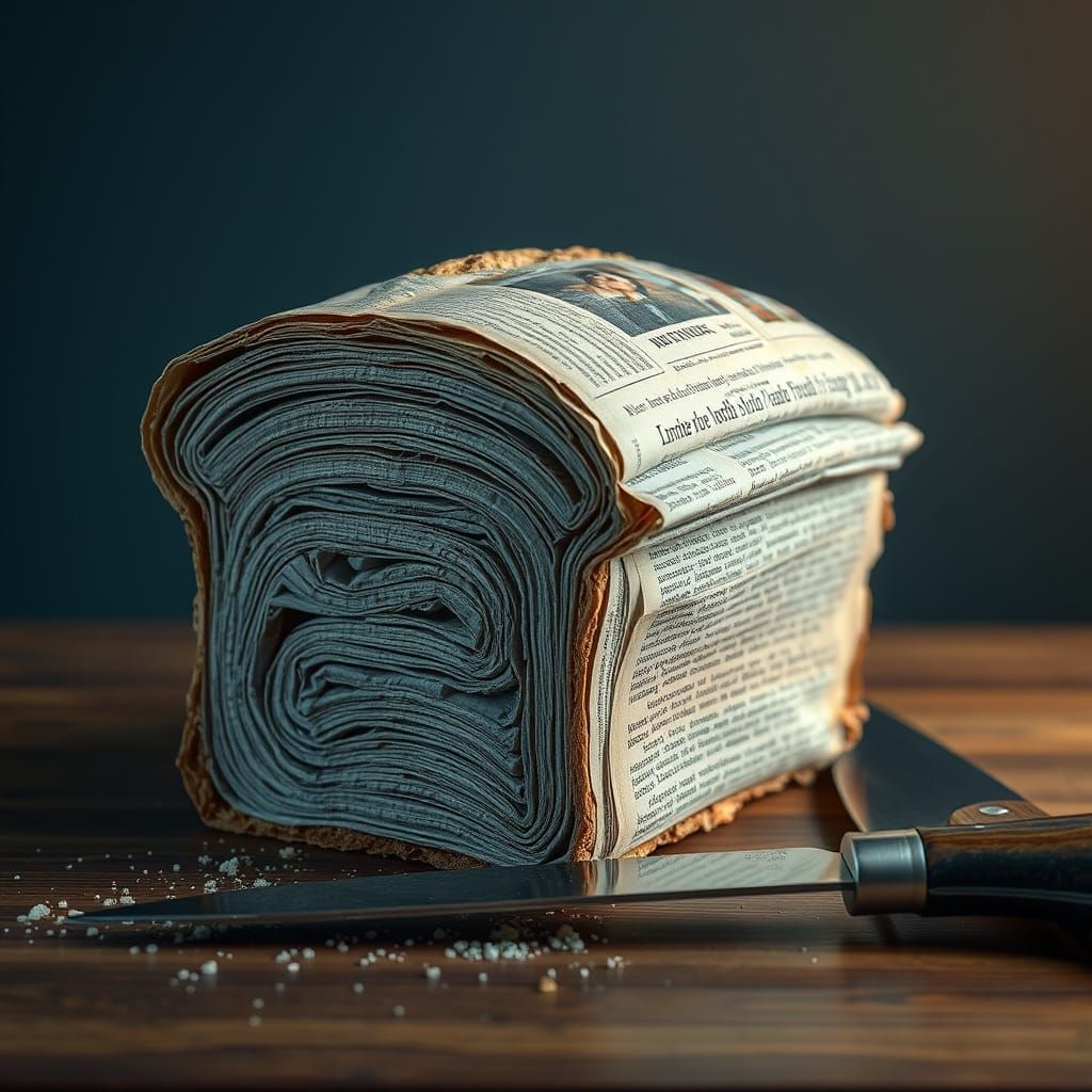 newspaper loaf of bread  by @Danielle
