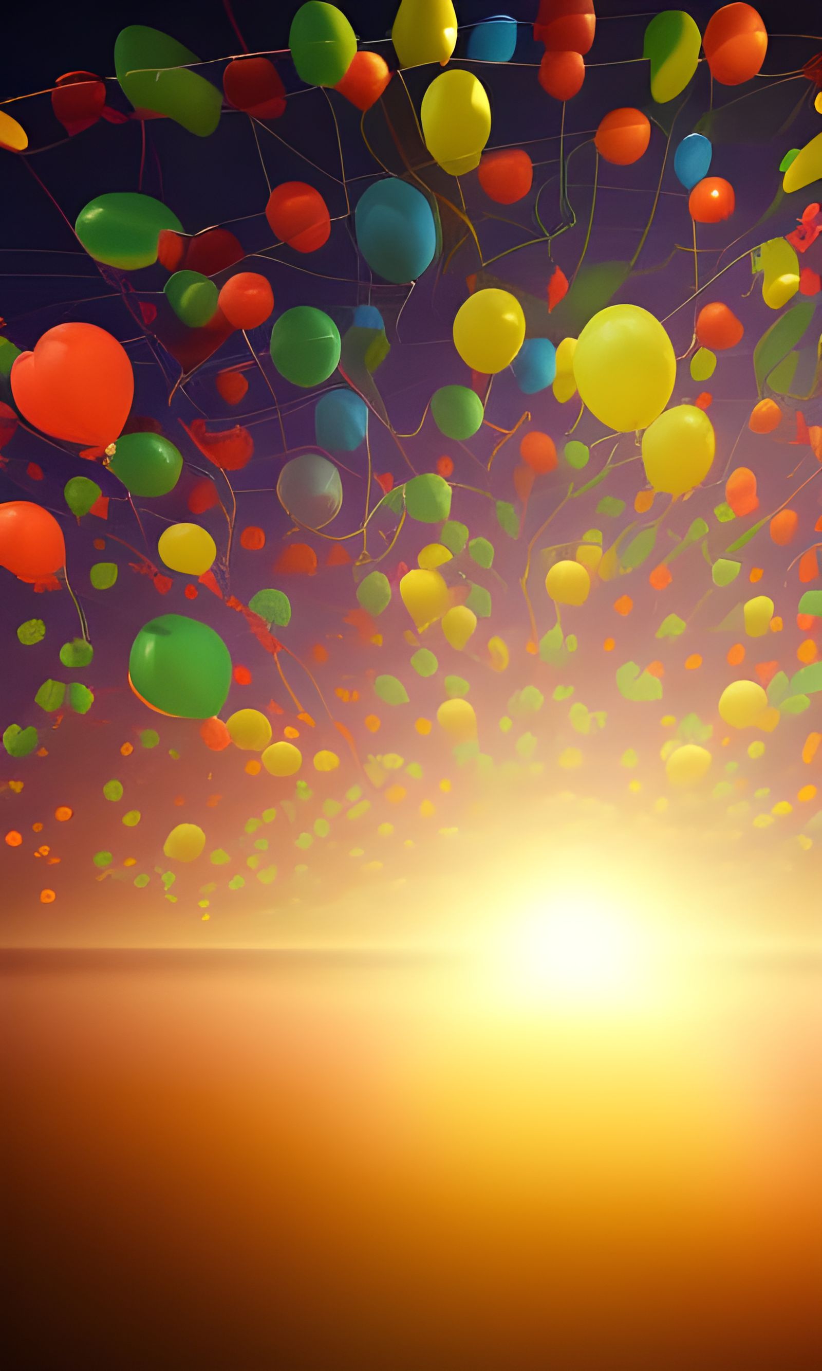 Balloons at sunset
