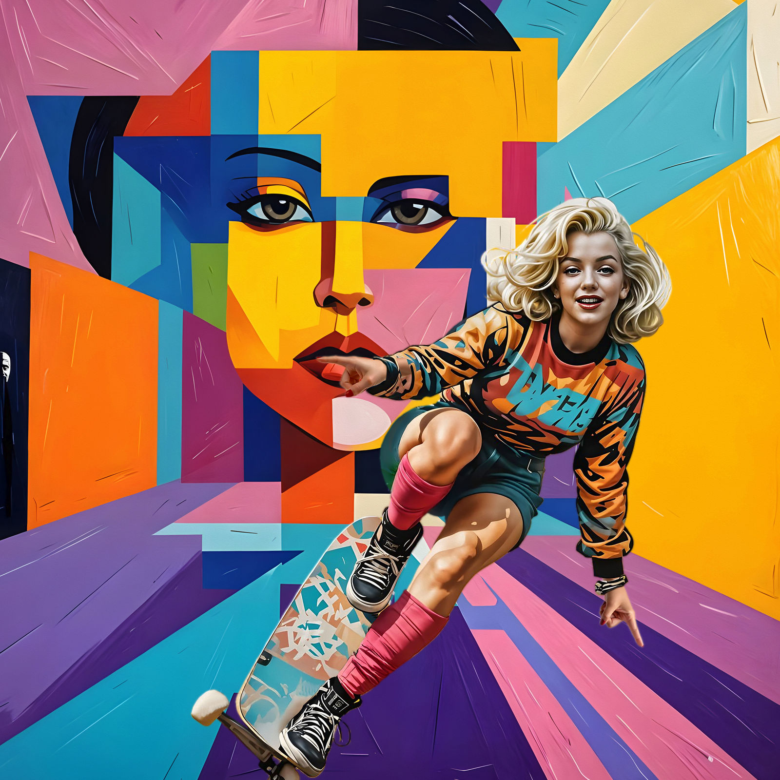 Marilyn on skateboard