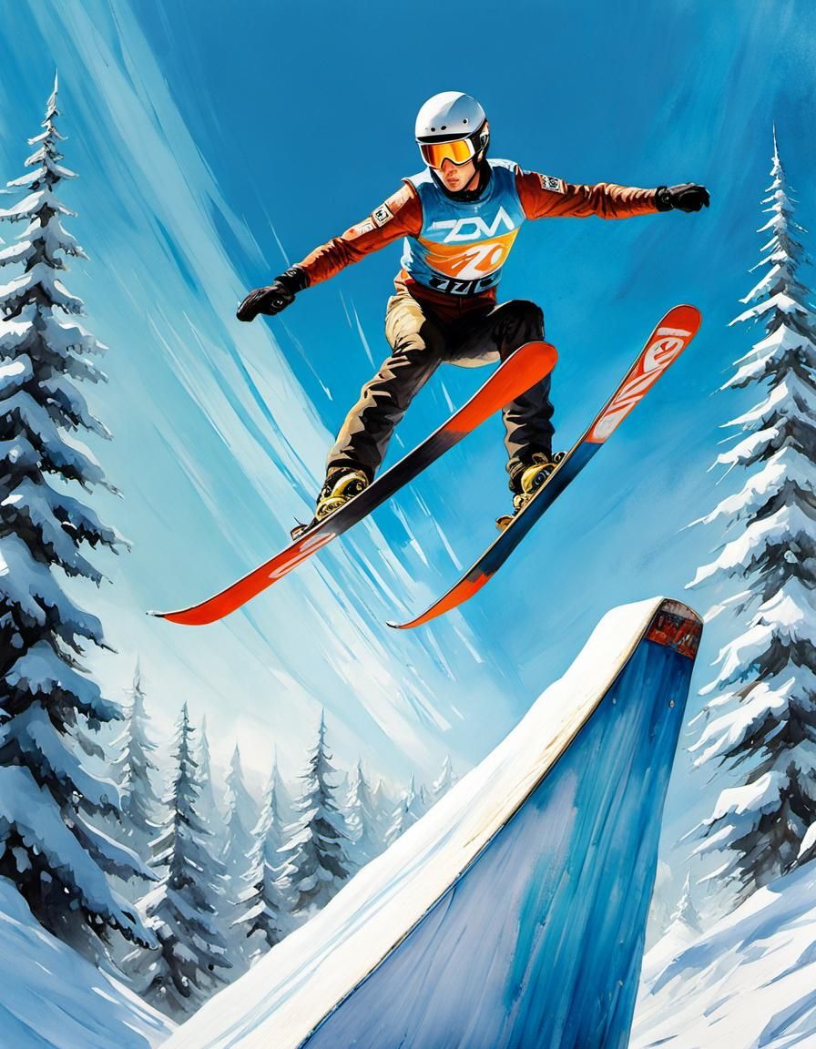 Ski jumping - AI Generated Artwork - NightCafe Creator