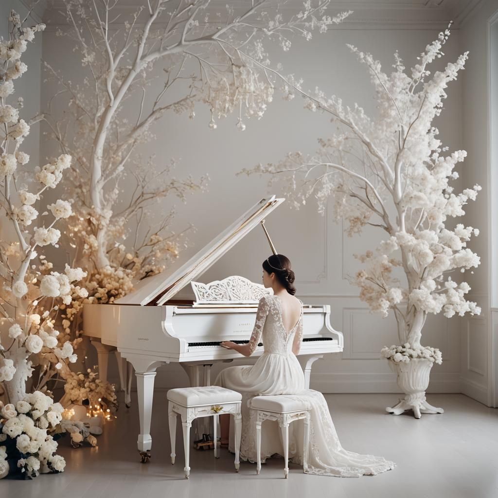 Eleganz und Harmonie: Ein Moment am Klavier”