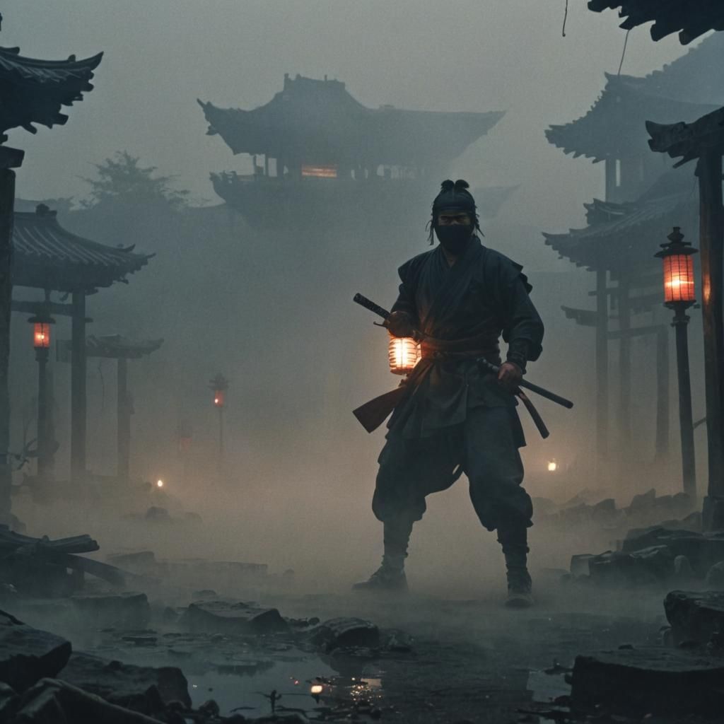 Ninja in Edo Ruins: A Cinematic Masterpiece