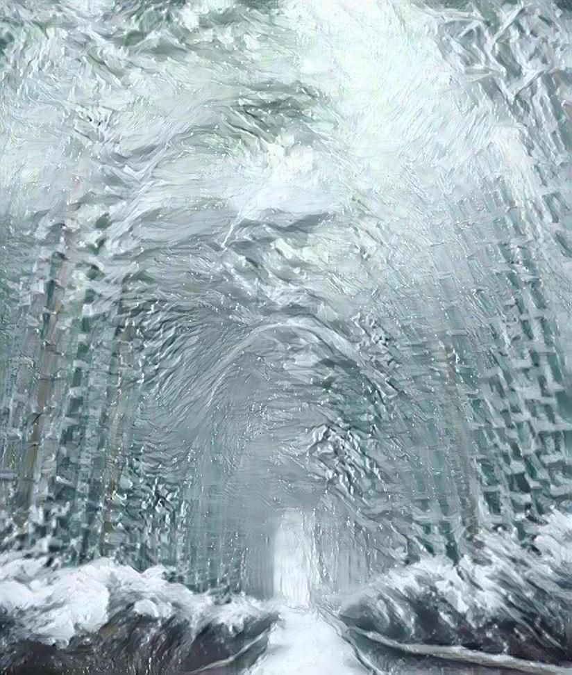 Frozen japanese forest