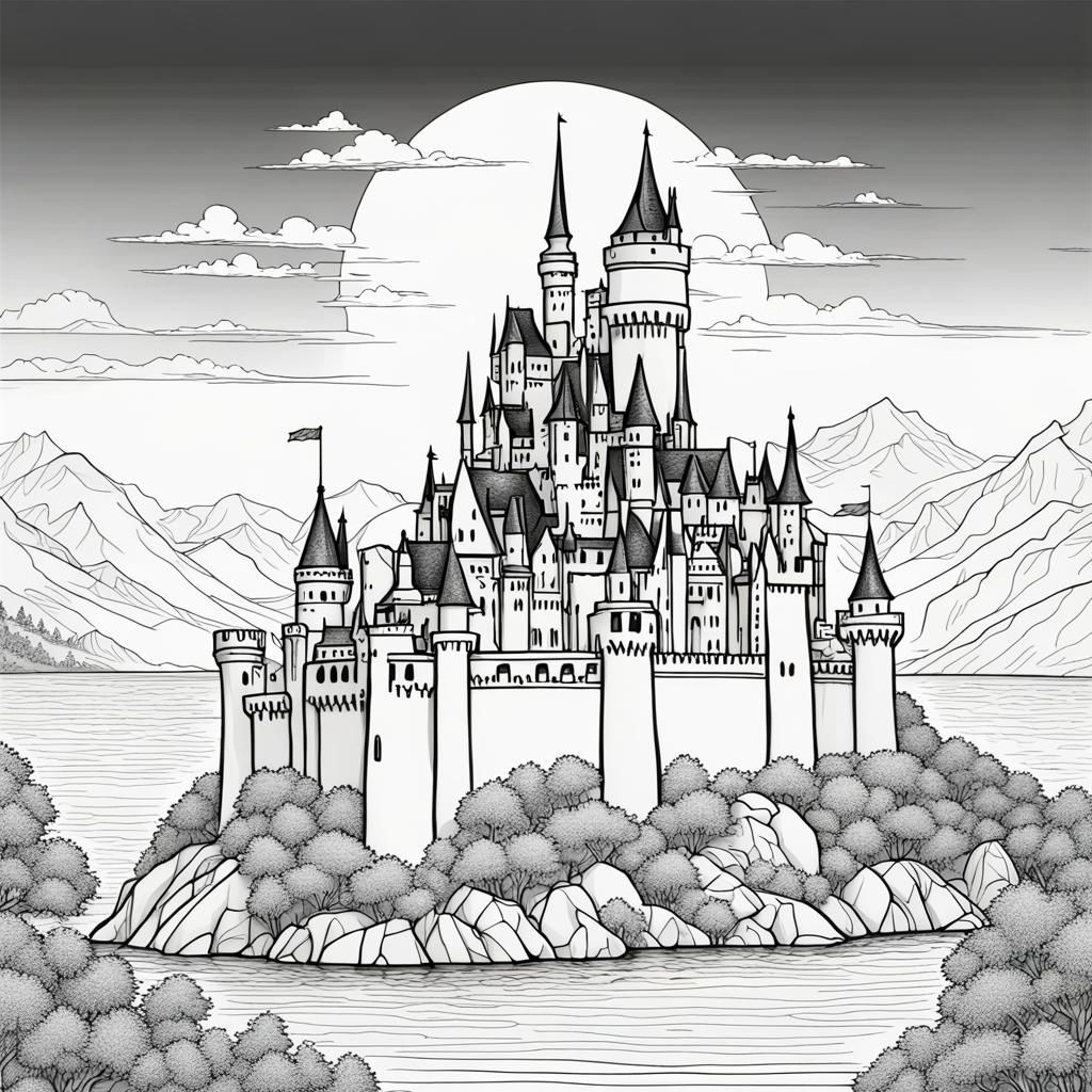 Fantasy Castle Colouring book   by @Nikko P