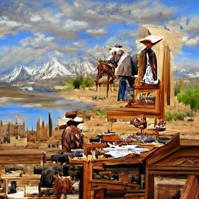 old west detailed oil painting lovers