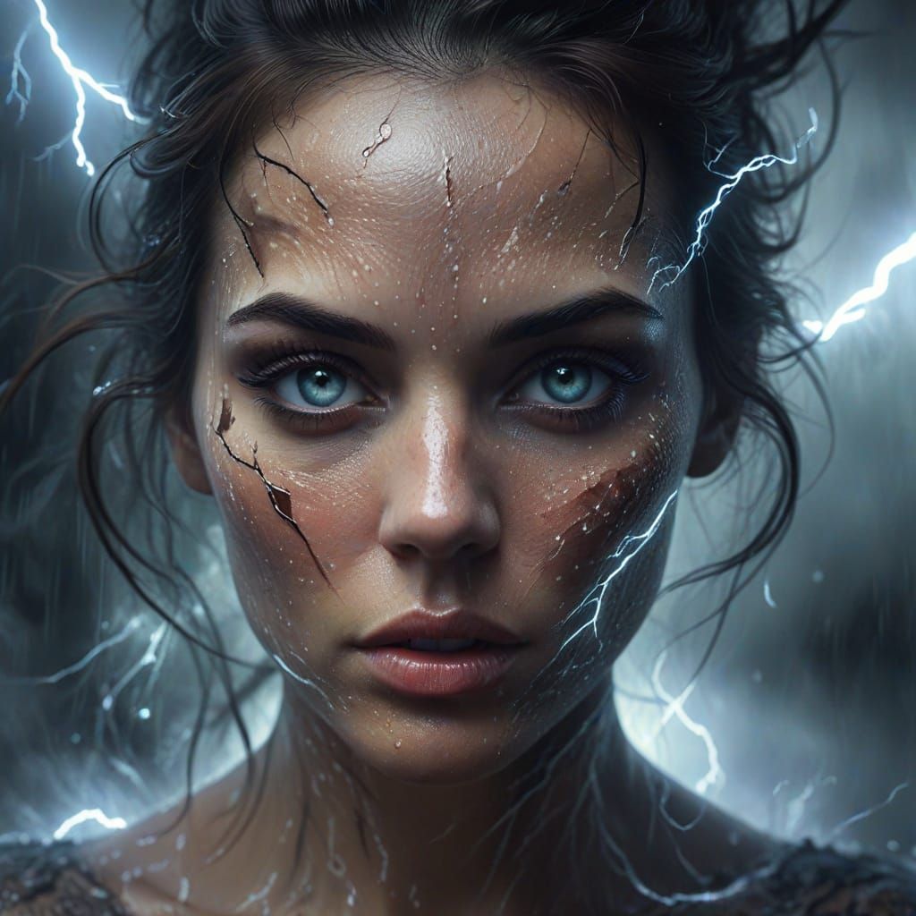beautiful lightning face