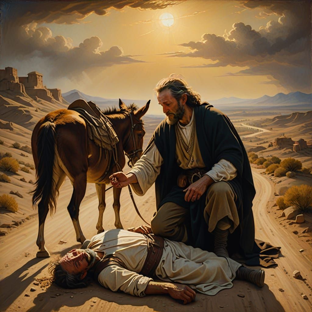 The parable of the Good Samaritan  by @Swangrace 