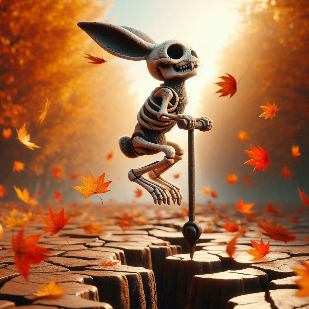 Skeletal Hare Pogo Stick