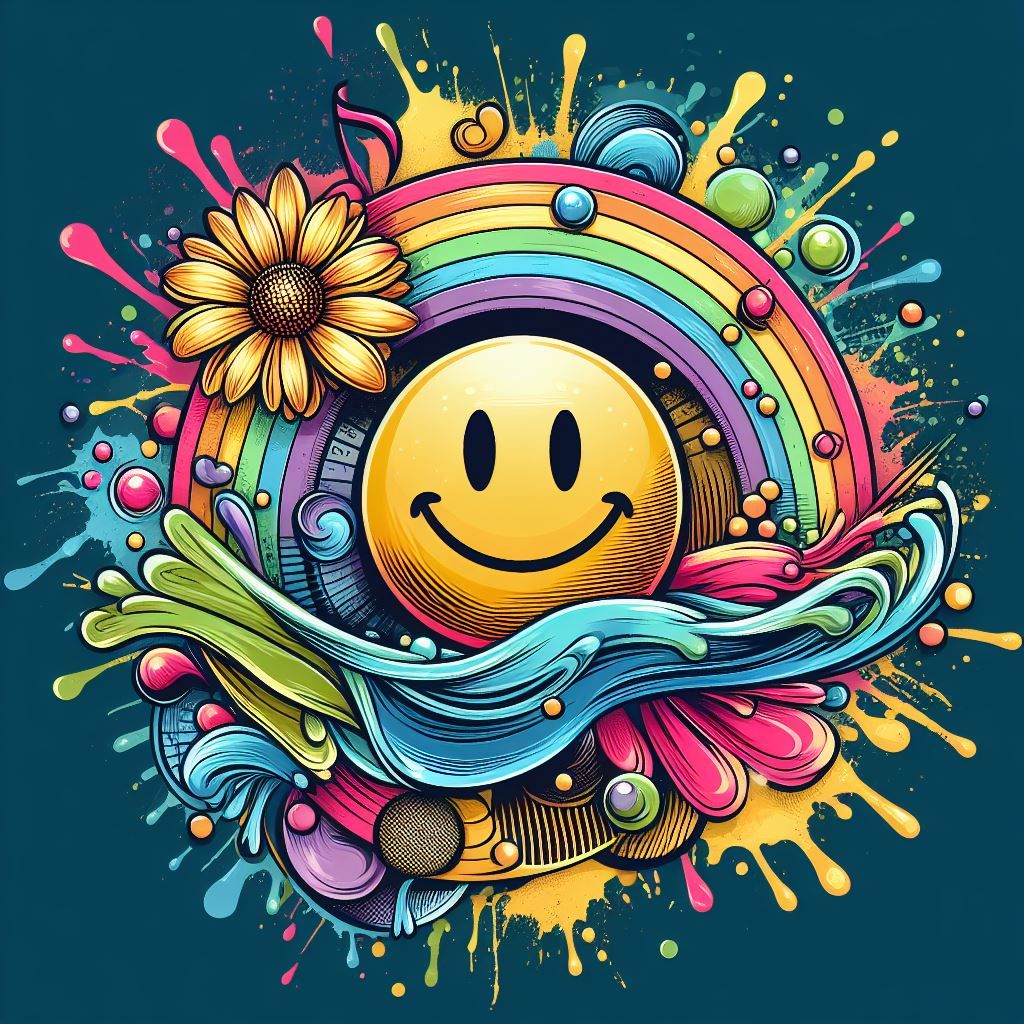 Smile Colorful Rainbow Splash Art