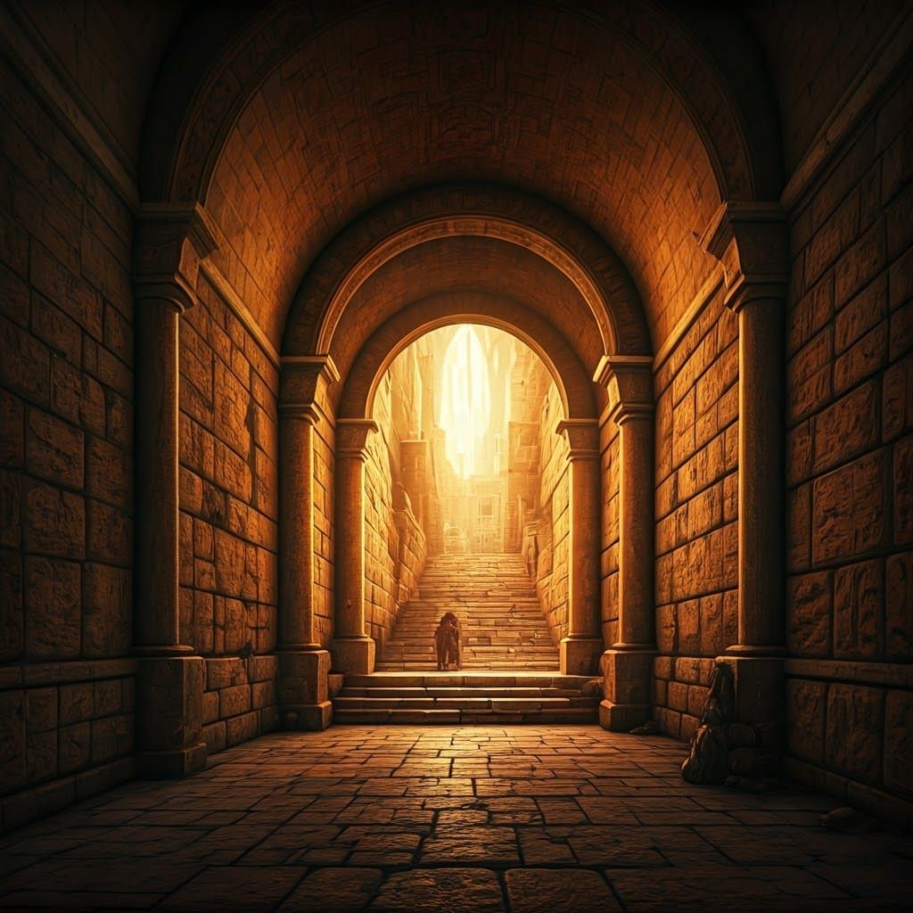 Sunset at the Western Wall: High-Fantasy Concept Art