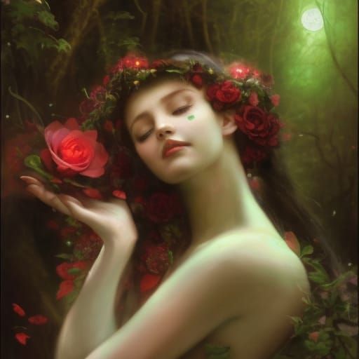 beautiful faces, moonlight rose fairy, Angelic, ethereal, re...
