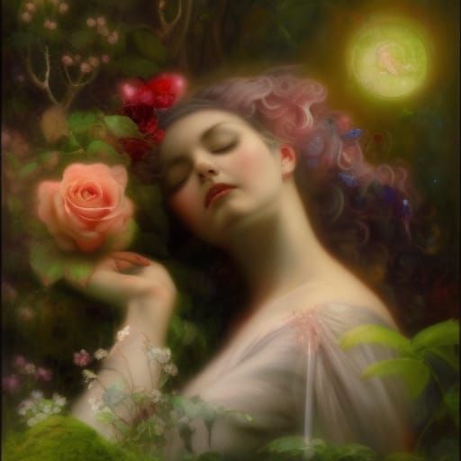 beautiful faces, moonlight rose fairy, Angelic, ethereal, re...