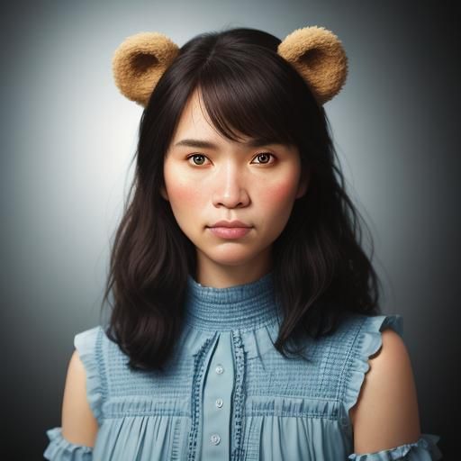girl dress as  a bear