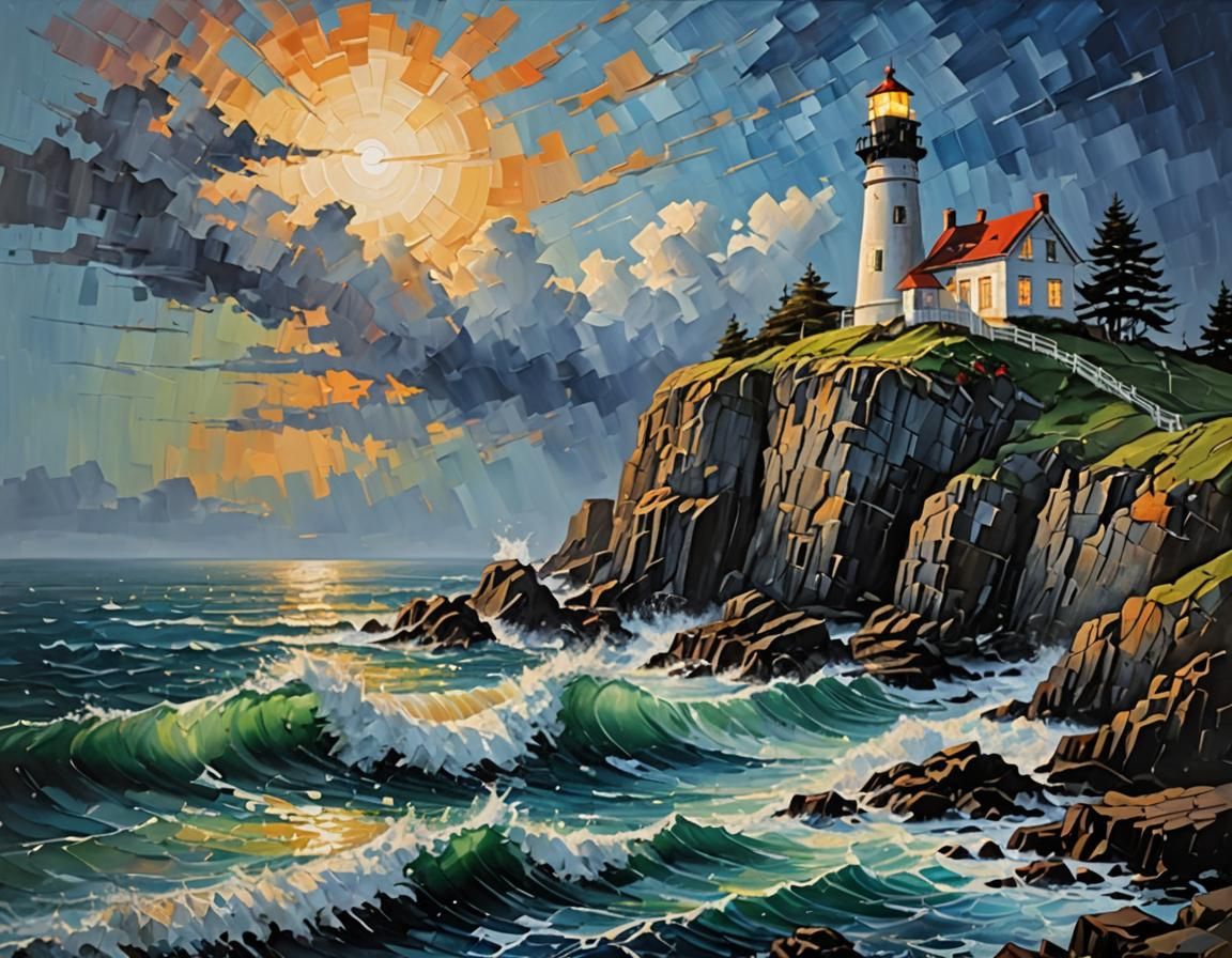 The Lighthouse on the Cliffs  by @MelanieL