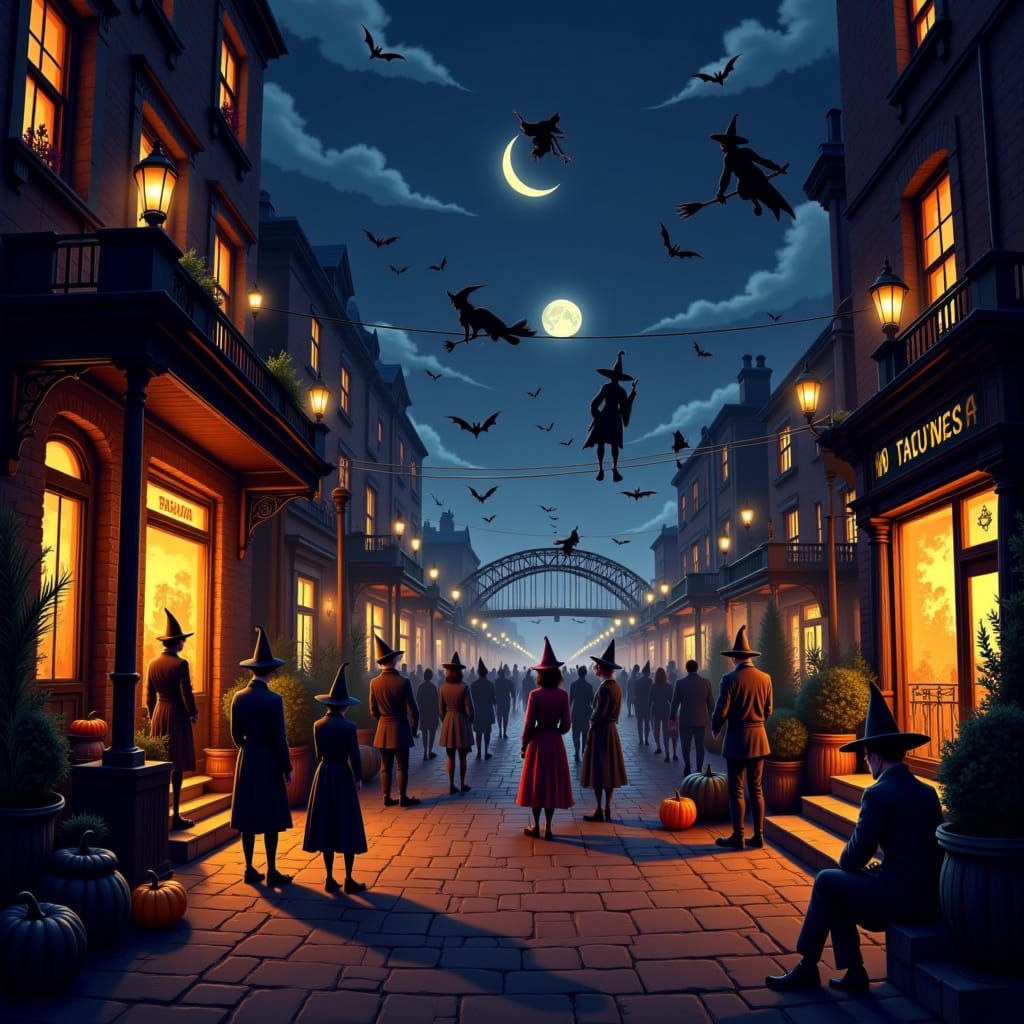 Night time in Sydney <lora:Halloweenify:1.0>