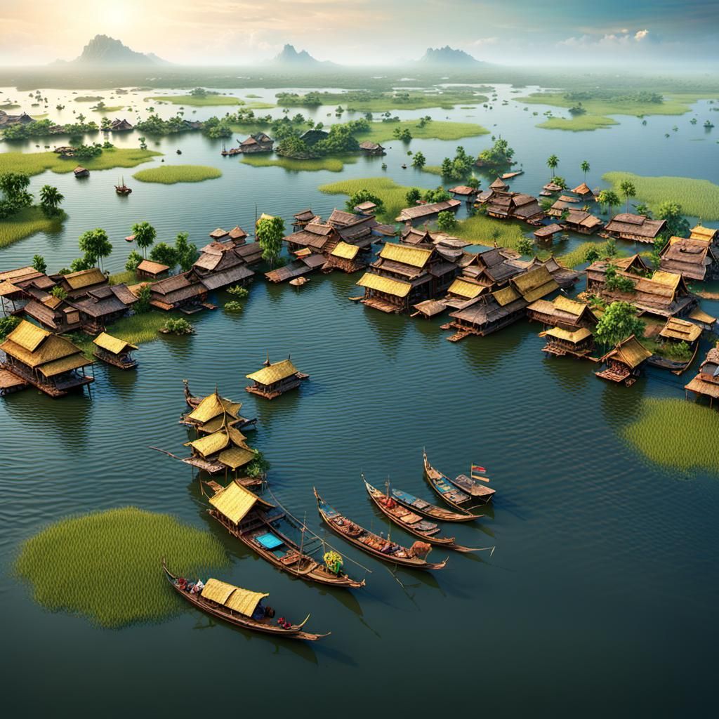 Tonle Sap, the largest lake in Southeast Asia,