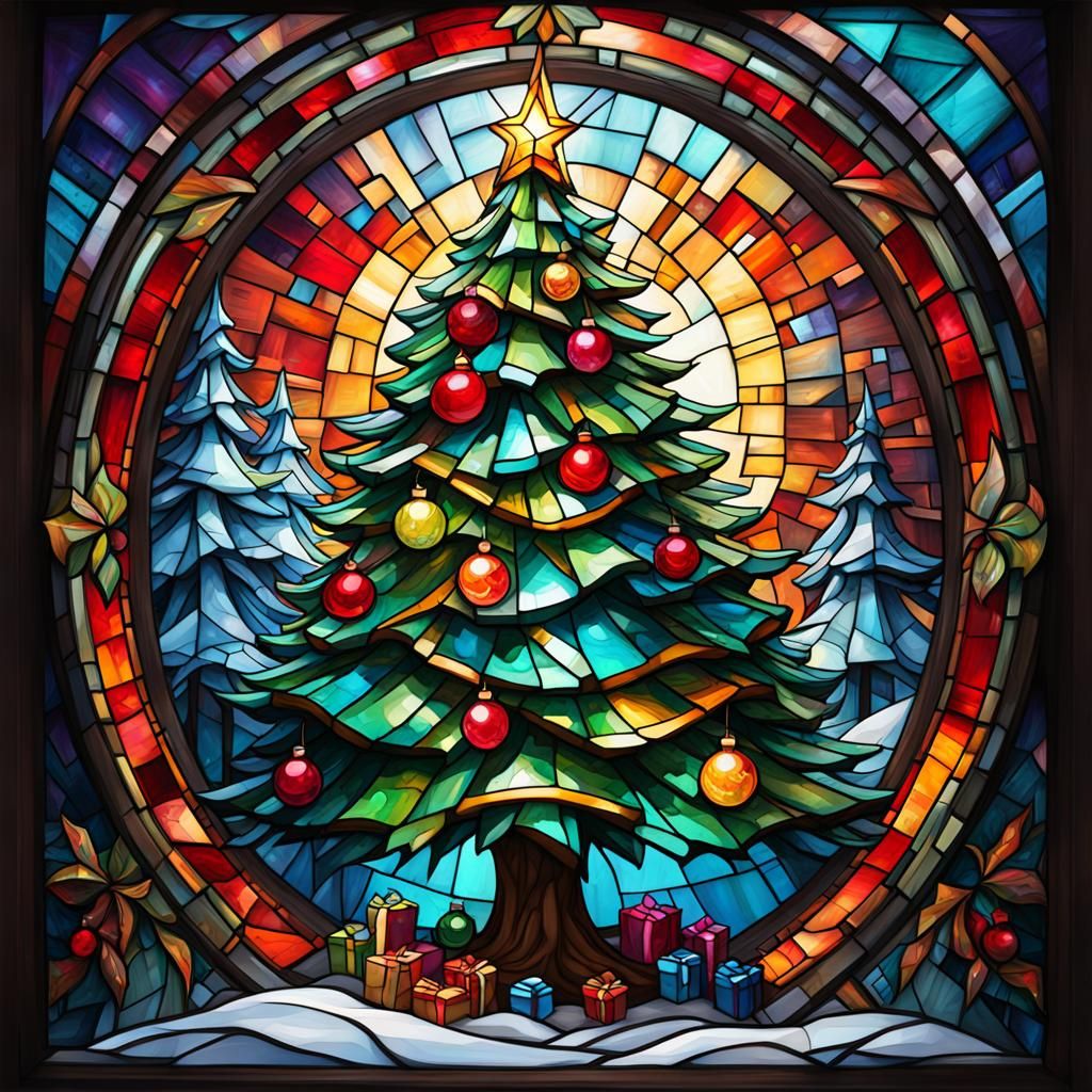 Stained glass Christmas tree  by @Sarah