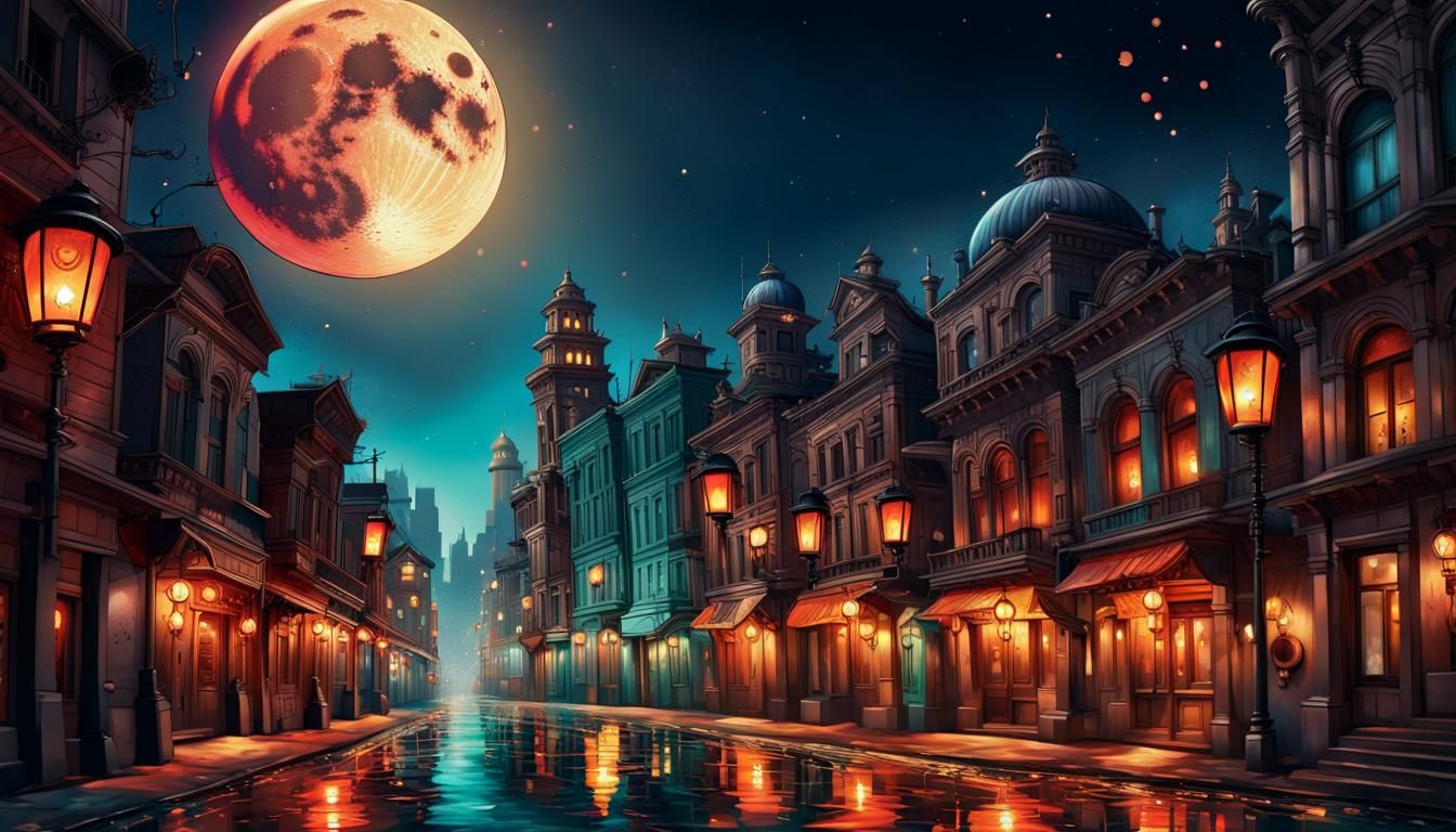 Moonlit Night - AI Generated Artwork - NightCafe Creator