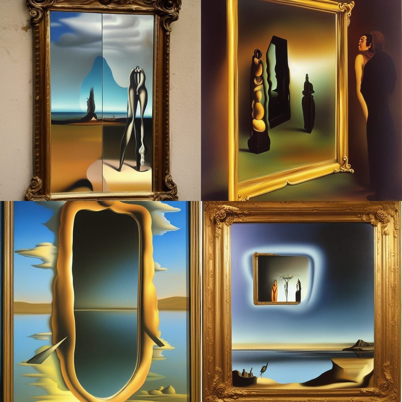 Mercy Mirror [surrealism Salvador Dali Matte Background Melting Oil On Canvas] Ai Generated