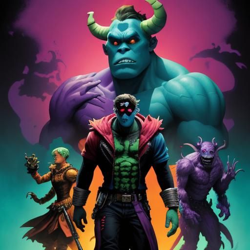 Monsters ink Character Sulley Colorful Deteled background Bl...