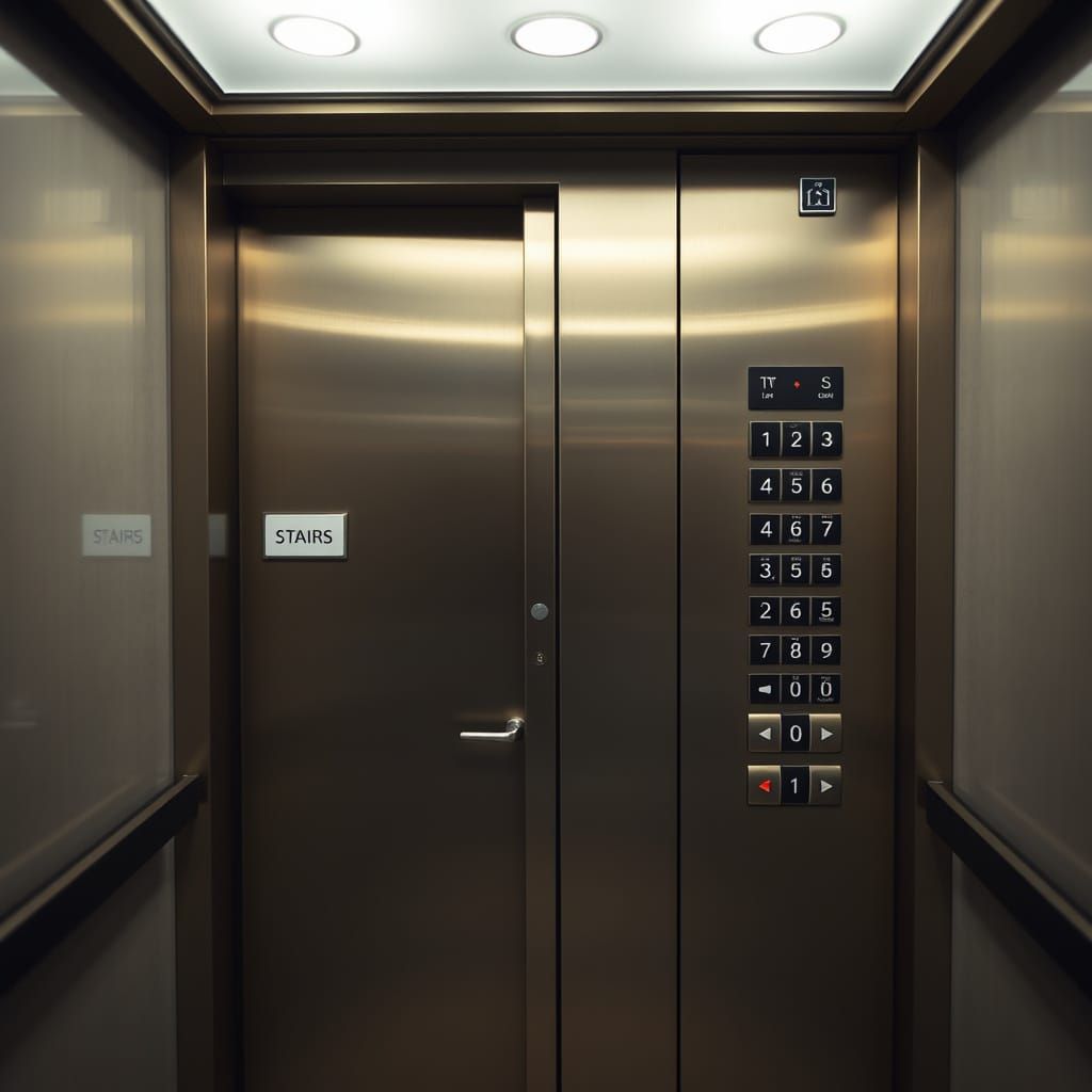 Access to the stairs... in the lift  by @David Grewcock