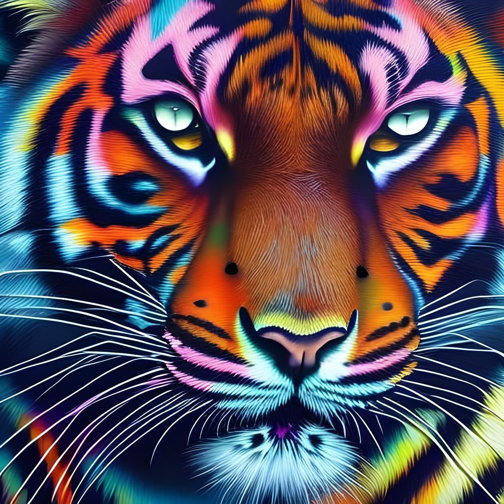 Psychedelic Tiger - AI Generated Artwork - NightCafe Creator