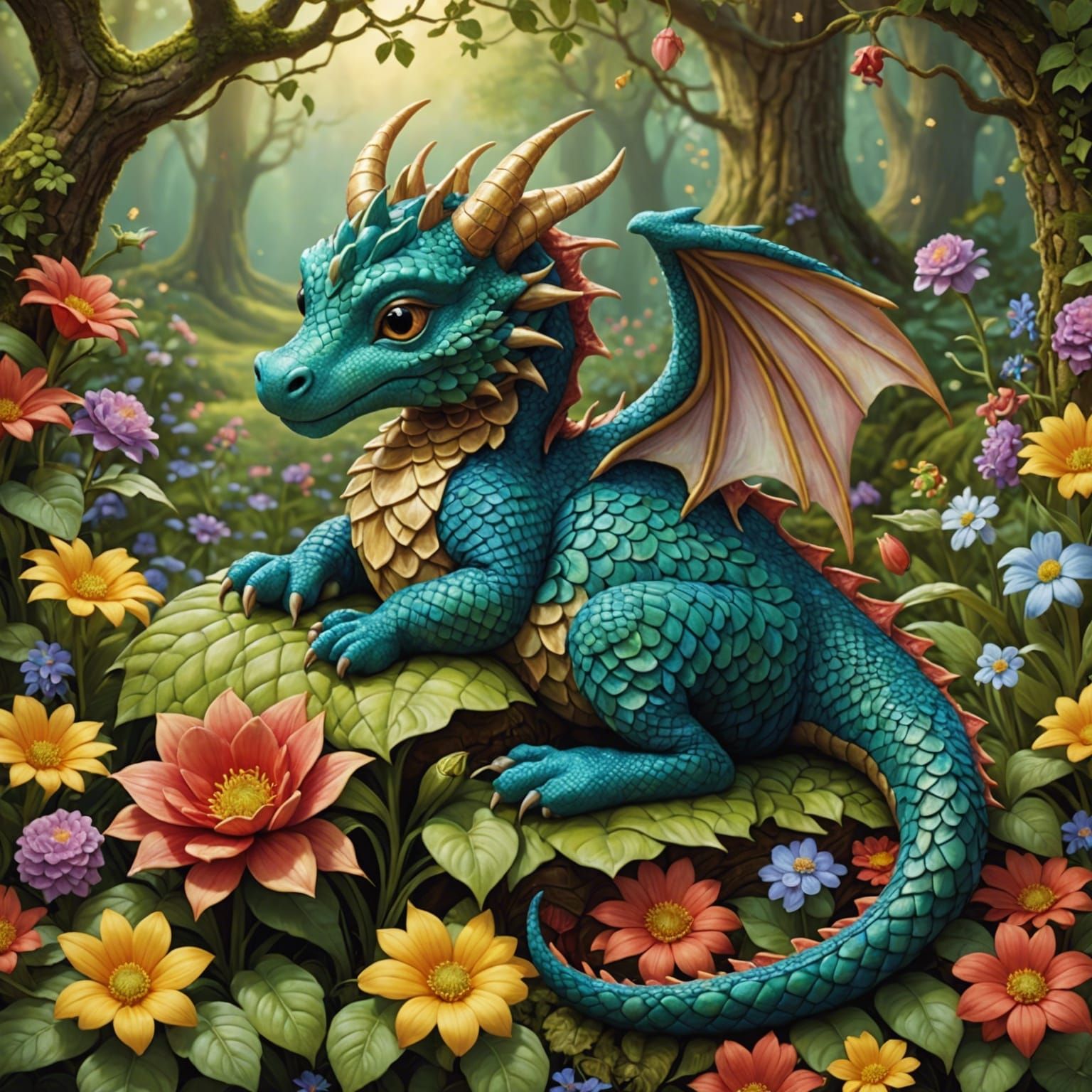 an adorable cute little dragon