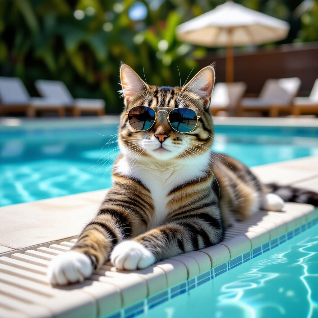 Bodhi chillin' by the pool  by @sweetdarkdee