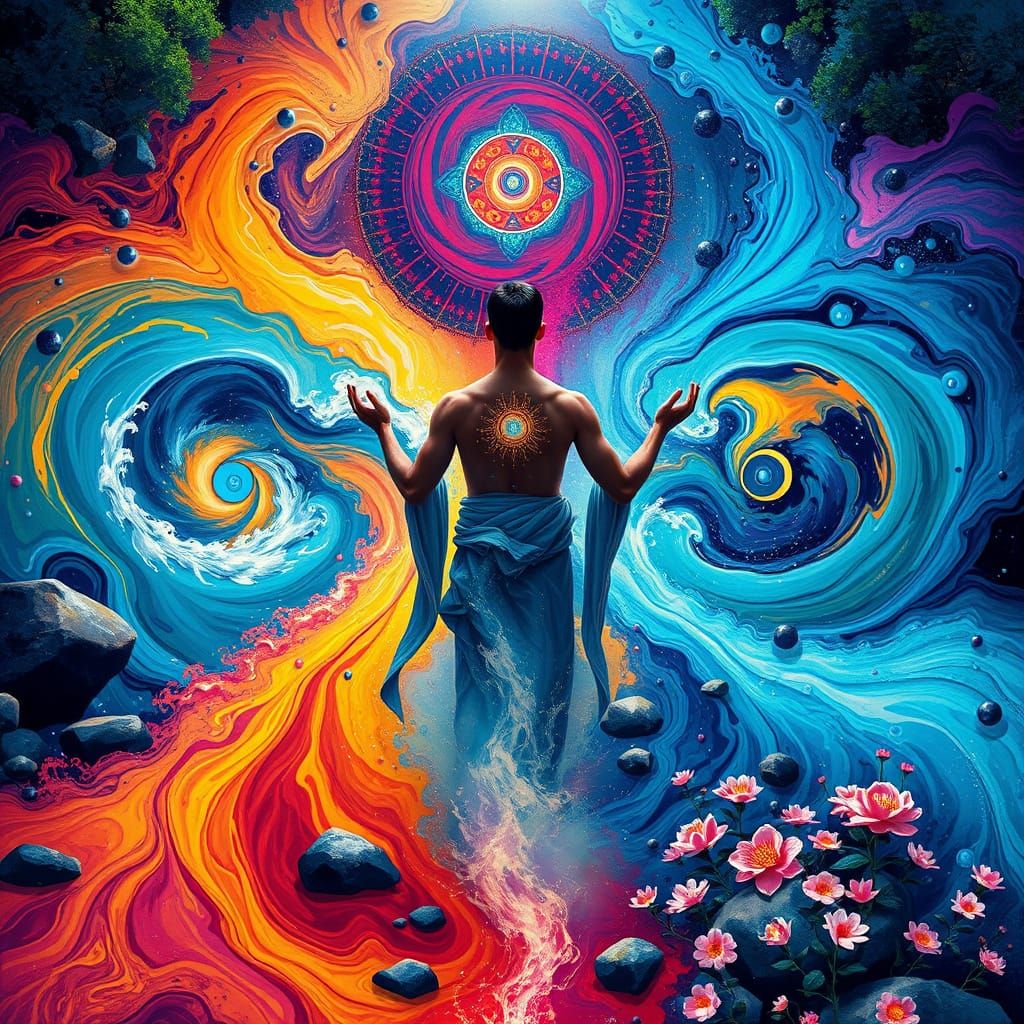 Surreal Harmony in Vibrant Street Art Style