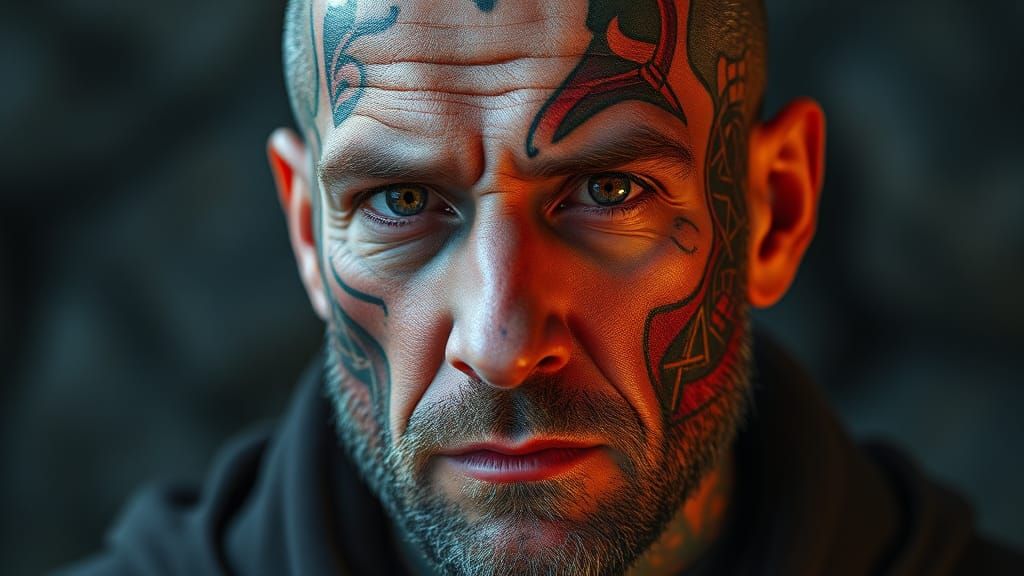 Tattooed man