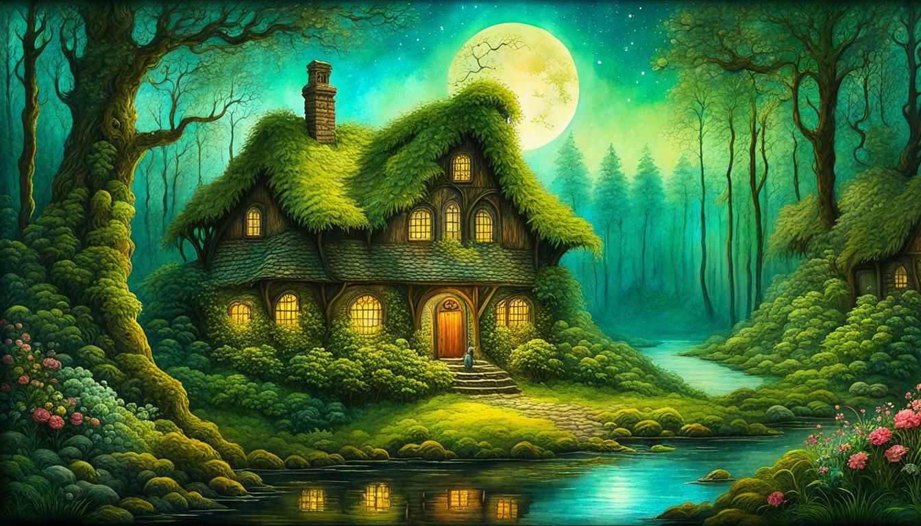 surreal green scene  by @MindArtXL